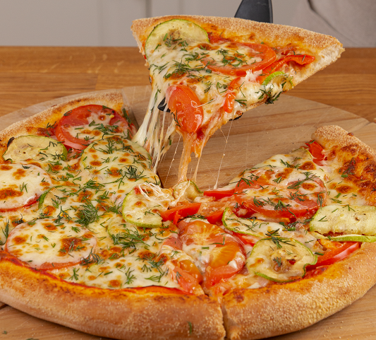 «Вегетарианская» пицца с грибами, перцем и кабачками: Шаг 28